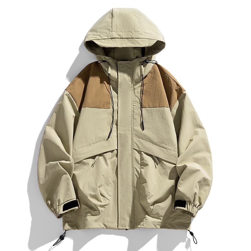 Chaqueta outdoor con costura de contraste para primavera y otoño