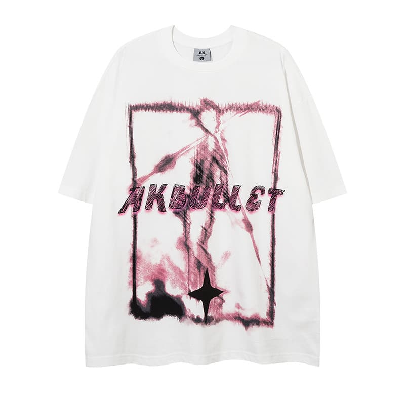 Camiseta hombre estampado abstracto algodón corta