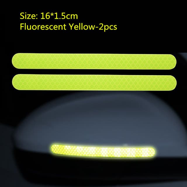 Calcomanía reflectante de seguridad para espejo retrovisor del auto