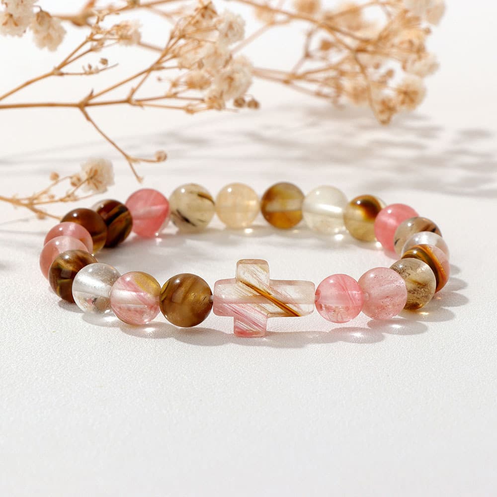 Pulsera retro minimalista de ágata versátil