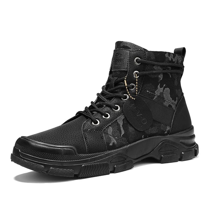 Botas altas de lona estilo retro senderismo
