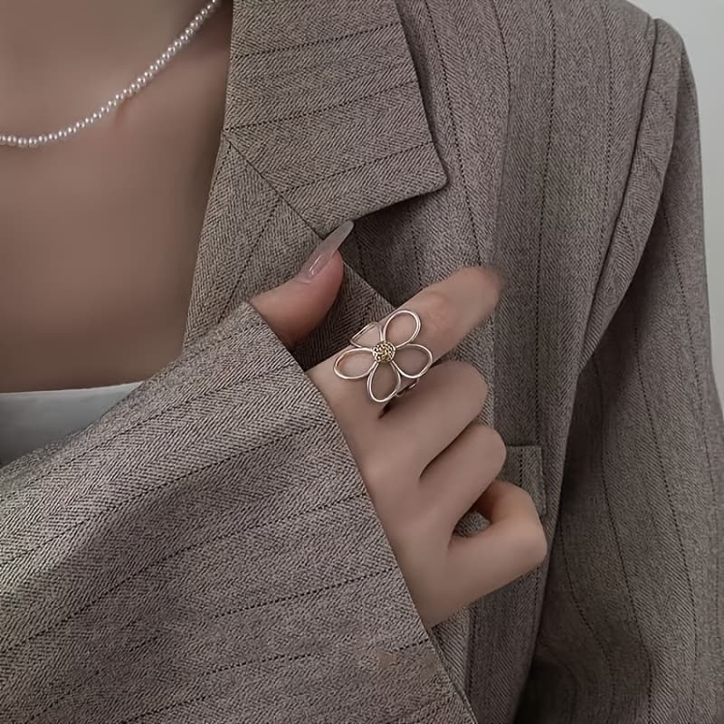 Anillo abierto minimalista para mujer, diseño versátil