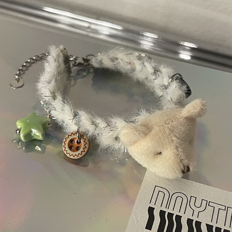 Pulsera adorable de oso caricatura con botones