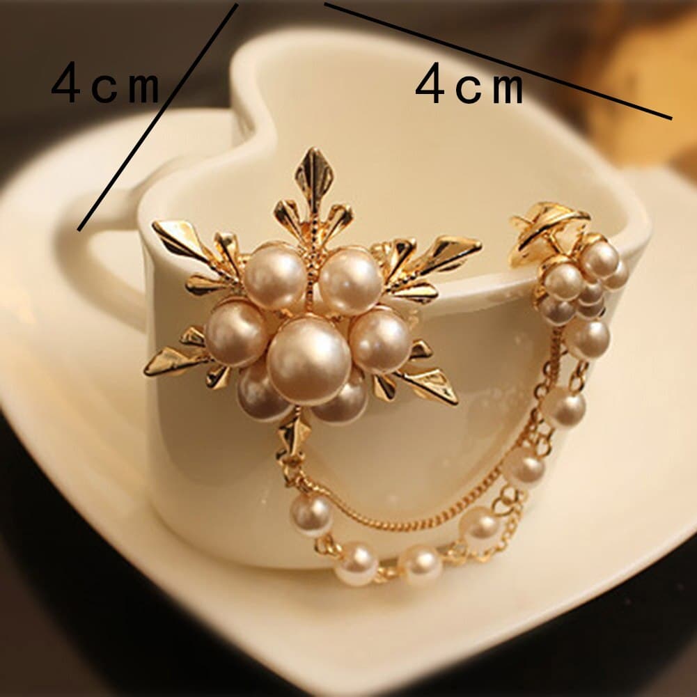 Broche flor con perlas estilo coreano