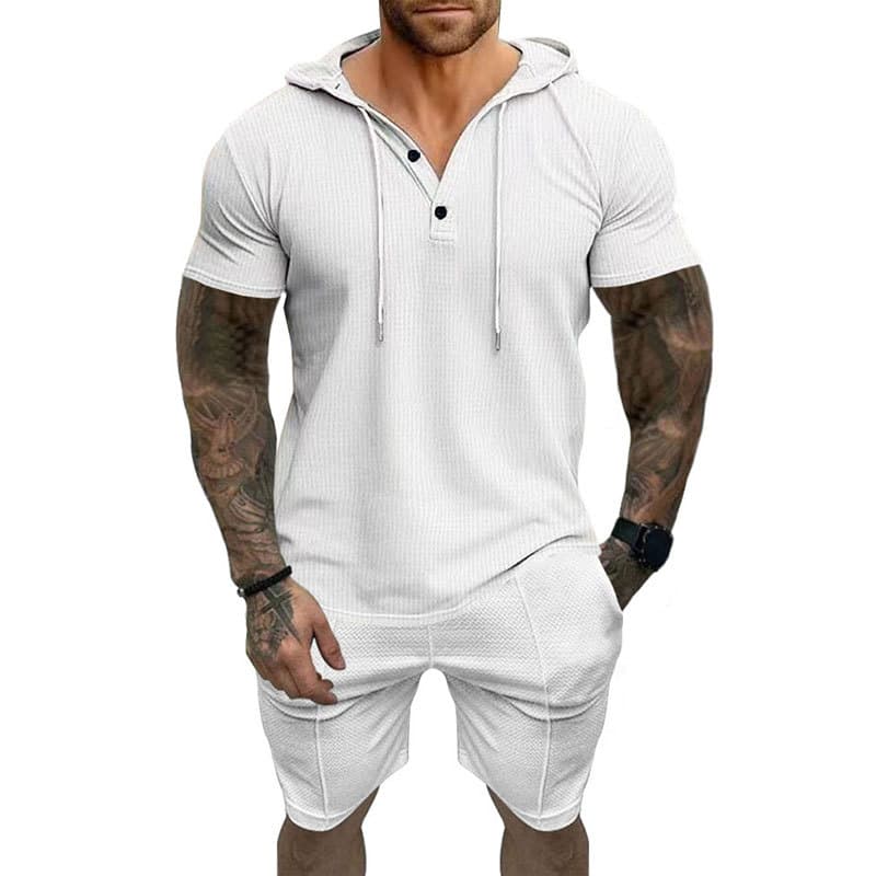 Conjunto casual camiseta con capucha y shorts