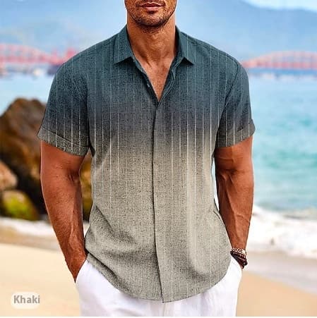 Camiseta de manga corta con estampado 3D gradiente