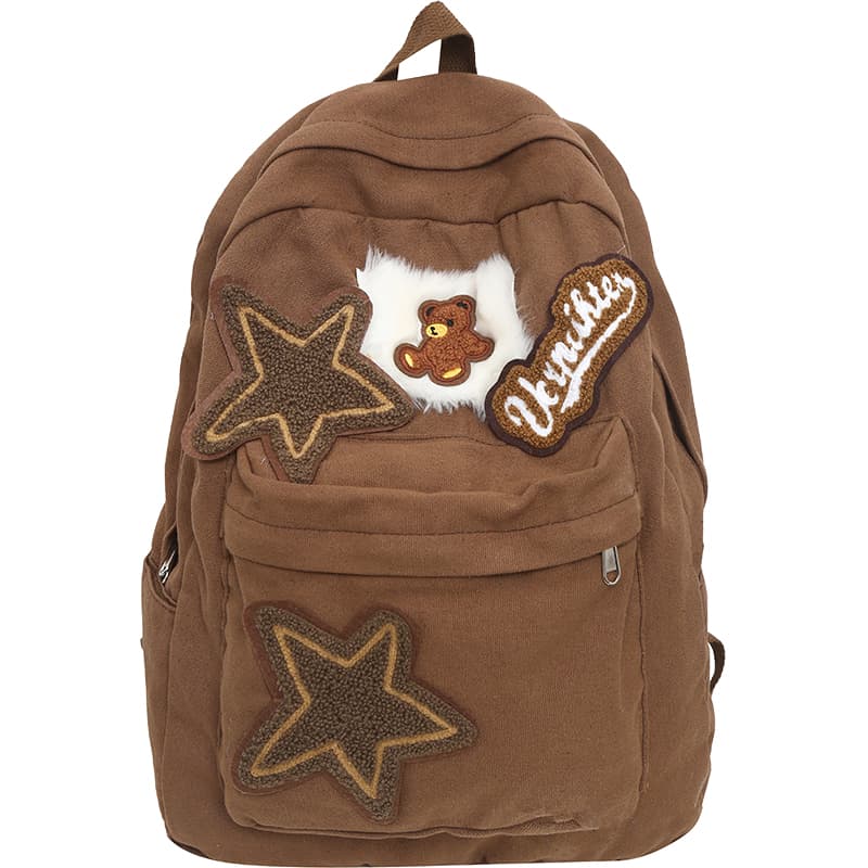 Mochila de lona con diseño geométrico para estudiantes