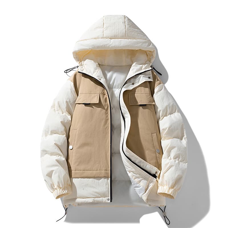 Abrigo de invierno acolchado con capucha para parejas