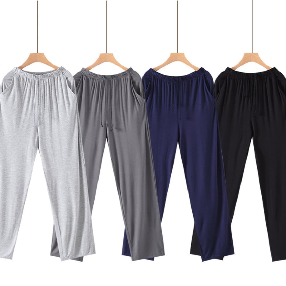 Pantalones de pijama casuales color sólido