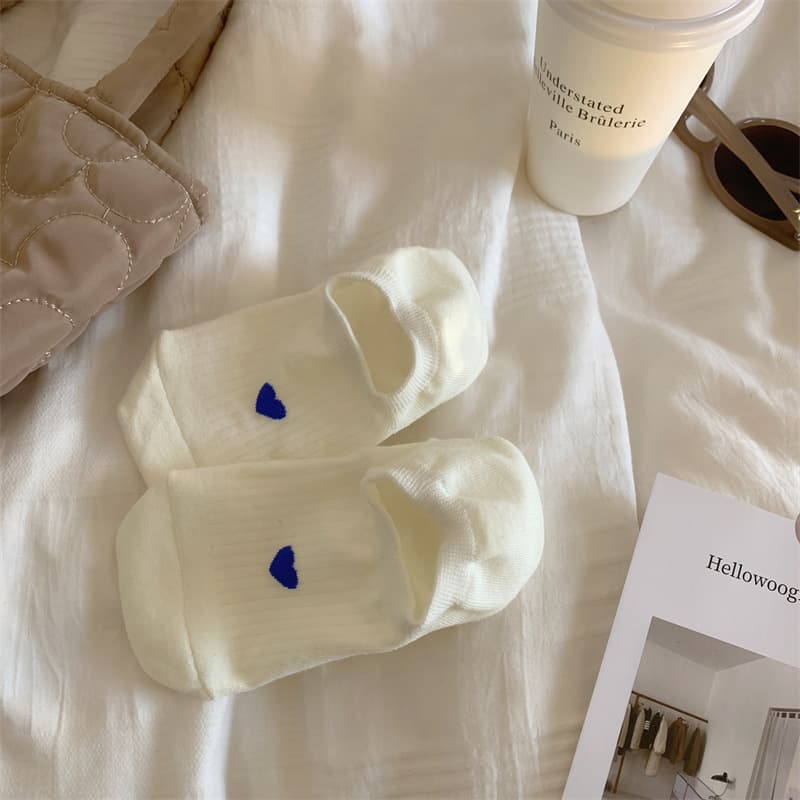 Calcetines invisibles para mujer de algodón con patrón amor