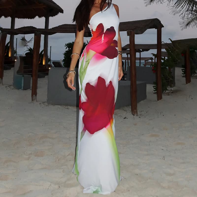 Vestido hombro descubierto para mujer