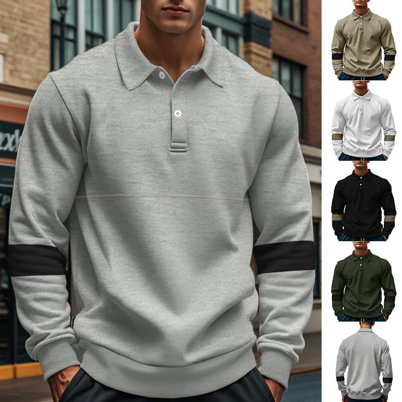 Polo de manga larga con cuello y botones