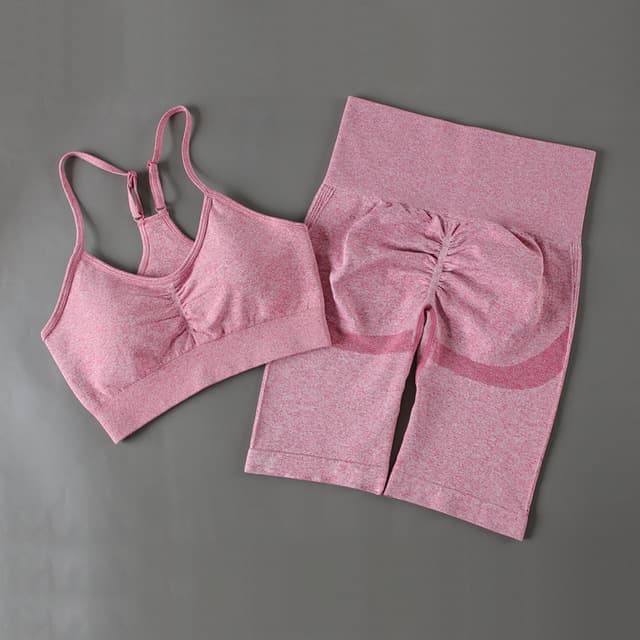 Conjunto deportivo cintura alta de secado rápido con efecto modelador