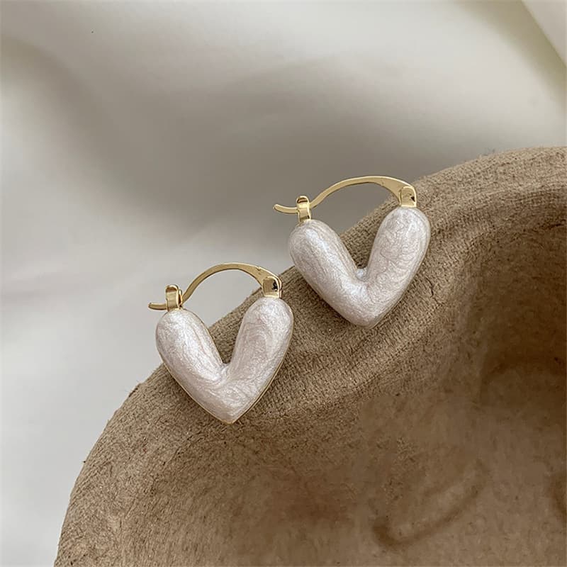 Aretes colgantes de corazón para mujer, joyería elegante