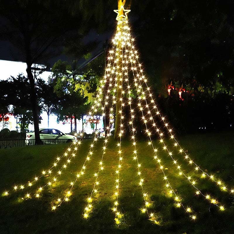 Luz LED cascada estrella para jardín