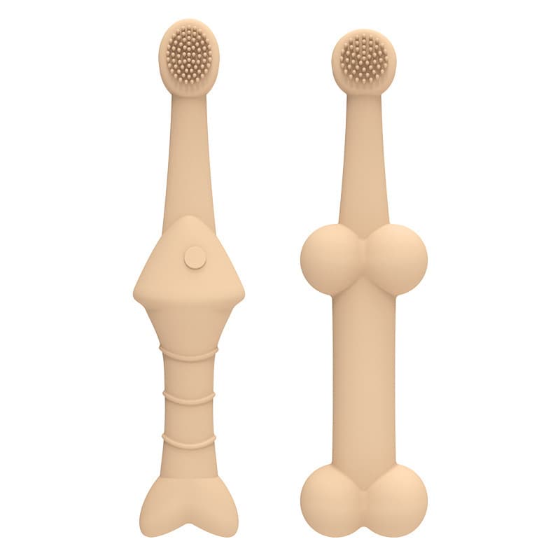 Cepillo dental para mascotas de silicona con diseño de dedo