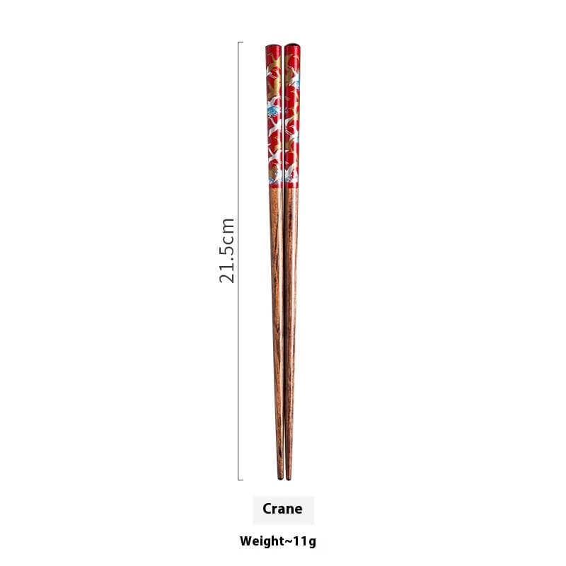 Palillos de madera maciza con diseño gato de la suerte