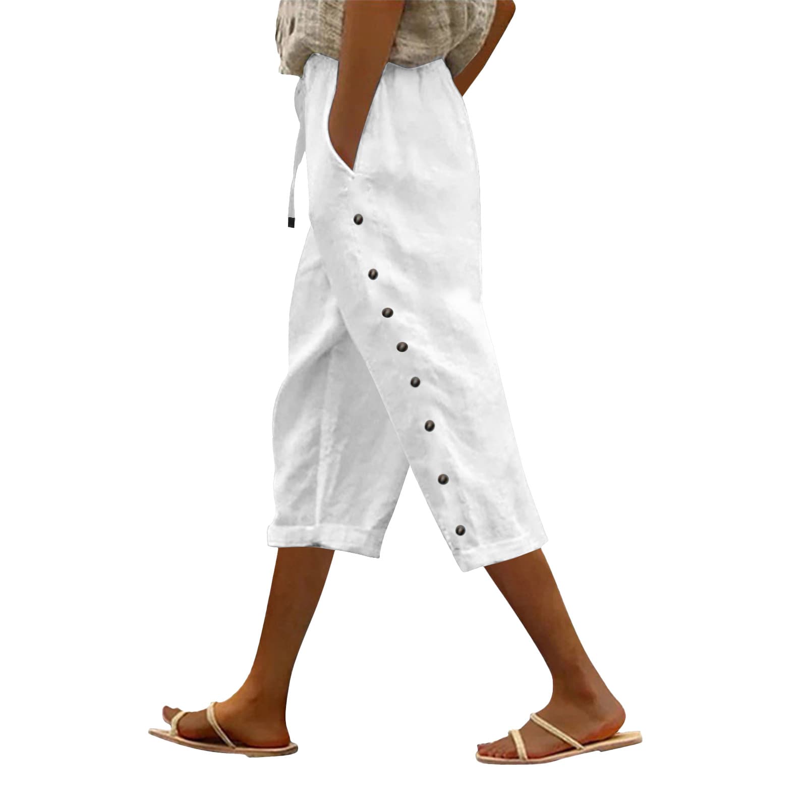 Pantalones casuales de algodón para mujer