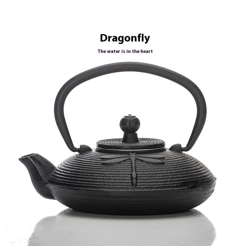 Tetera de hierro fundido con diseño dragonfly