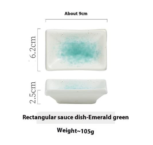 Plato rectangular de cerámica para condimentos estilo japonés