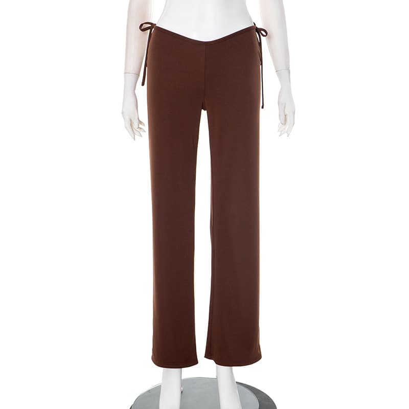 Pantalón casual recto con rayas de contraste