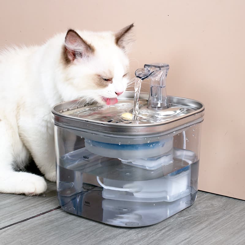 Fuente de agua automática para mascotas de acero