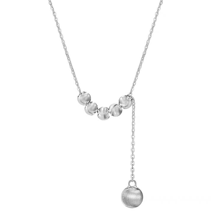 Collar de plata ajustable con cuentas cepilladas
