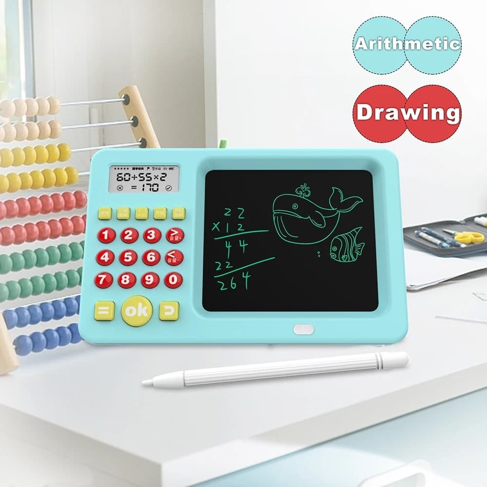 Calculadora matemática interactiva con pizarra LCD para niños