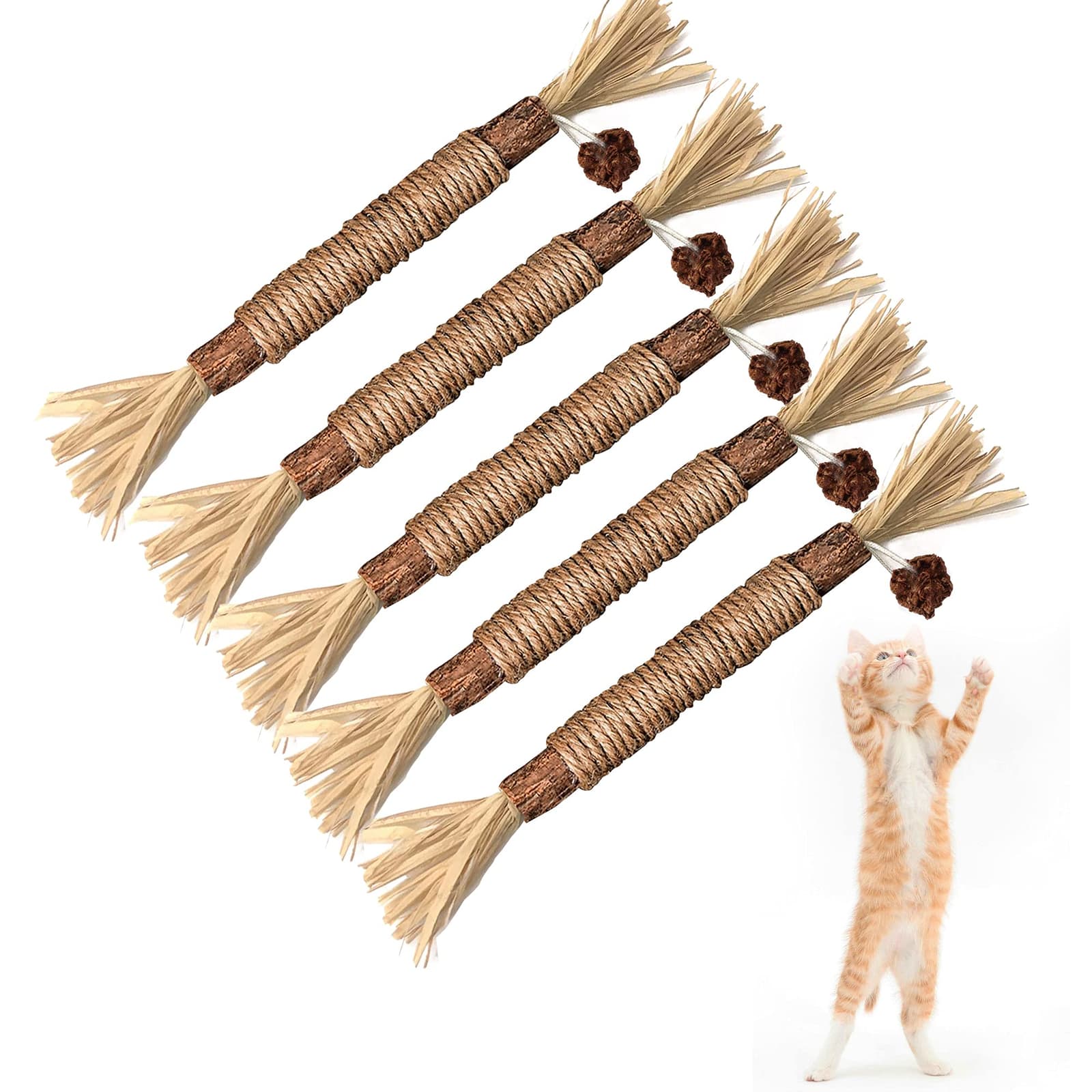 Palos de silvervine para limpiar dientes de gatos