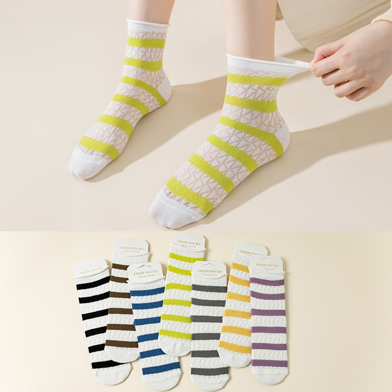 Calcetines mid-calf transpirables con malla para mujer