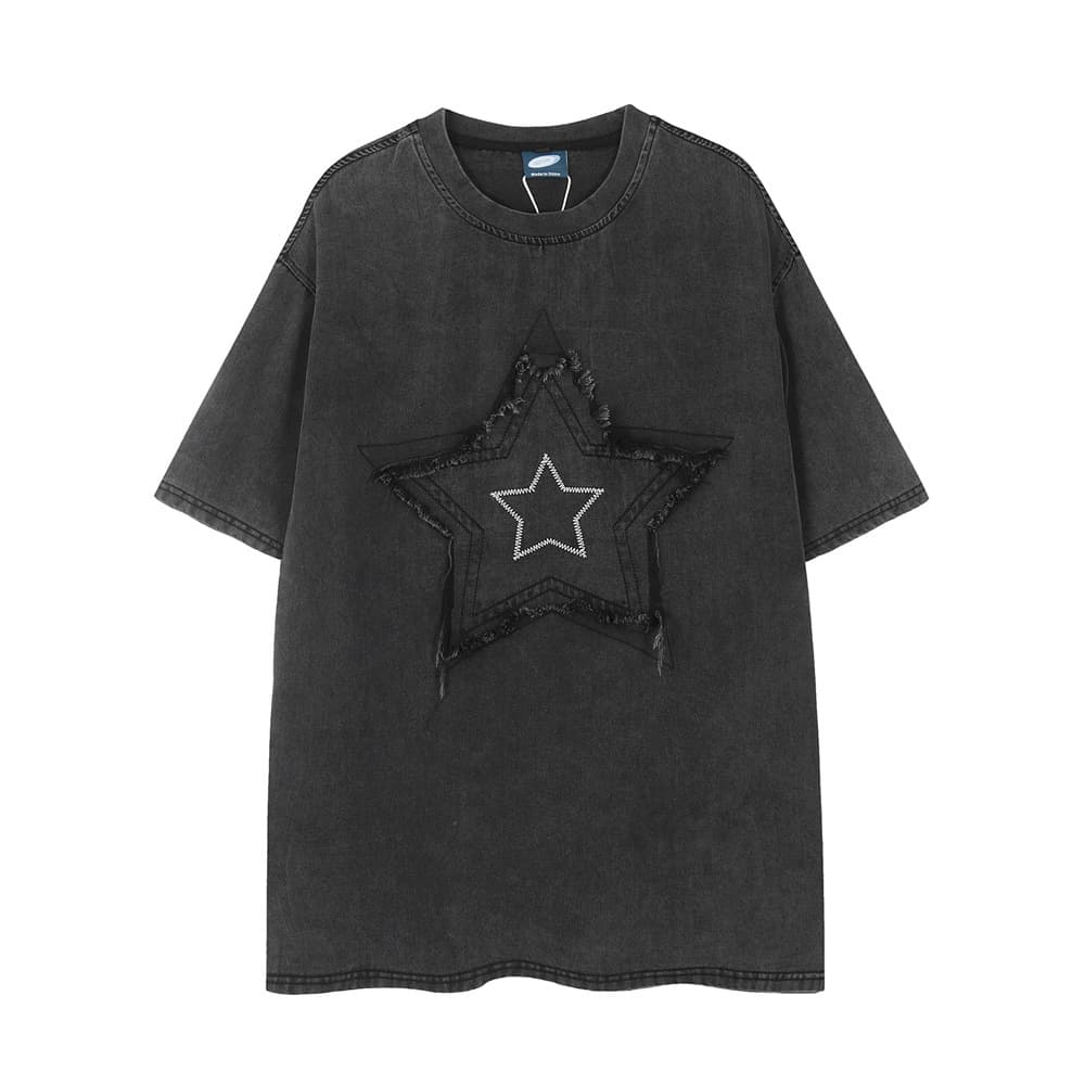 Camiseta hombre denim corta punk