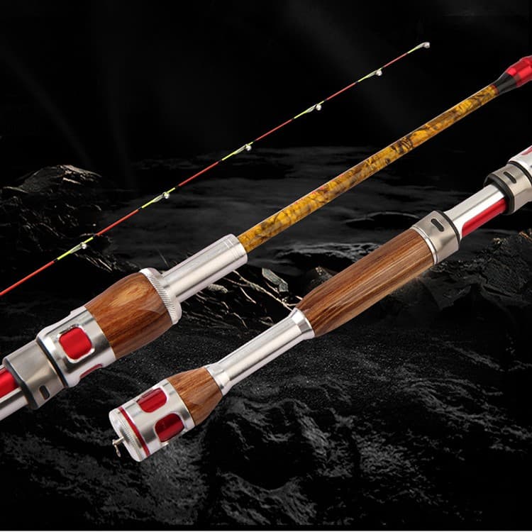 Caña de pesca telescópica de carbono, extensible hasta 1.2m