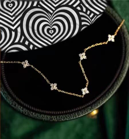 Cadena de clavícula con diseño de estrellas y oro