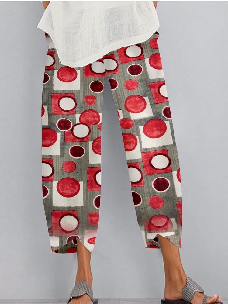 Pantalón suelto con cintura elástica e impresión