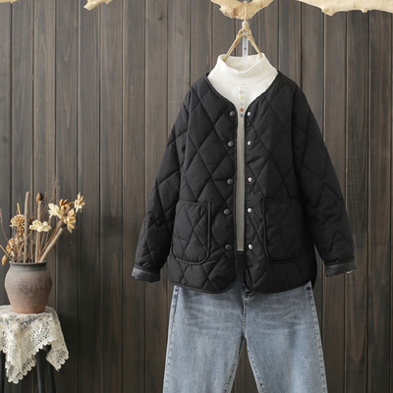 Chaqueta de invierno cálida con bolsillos para mujer