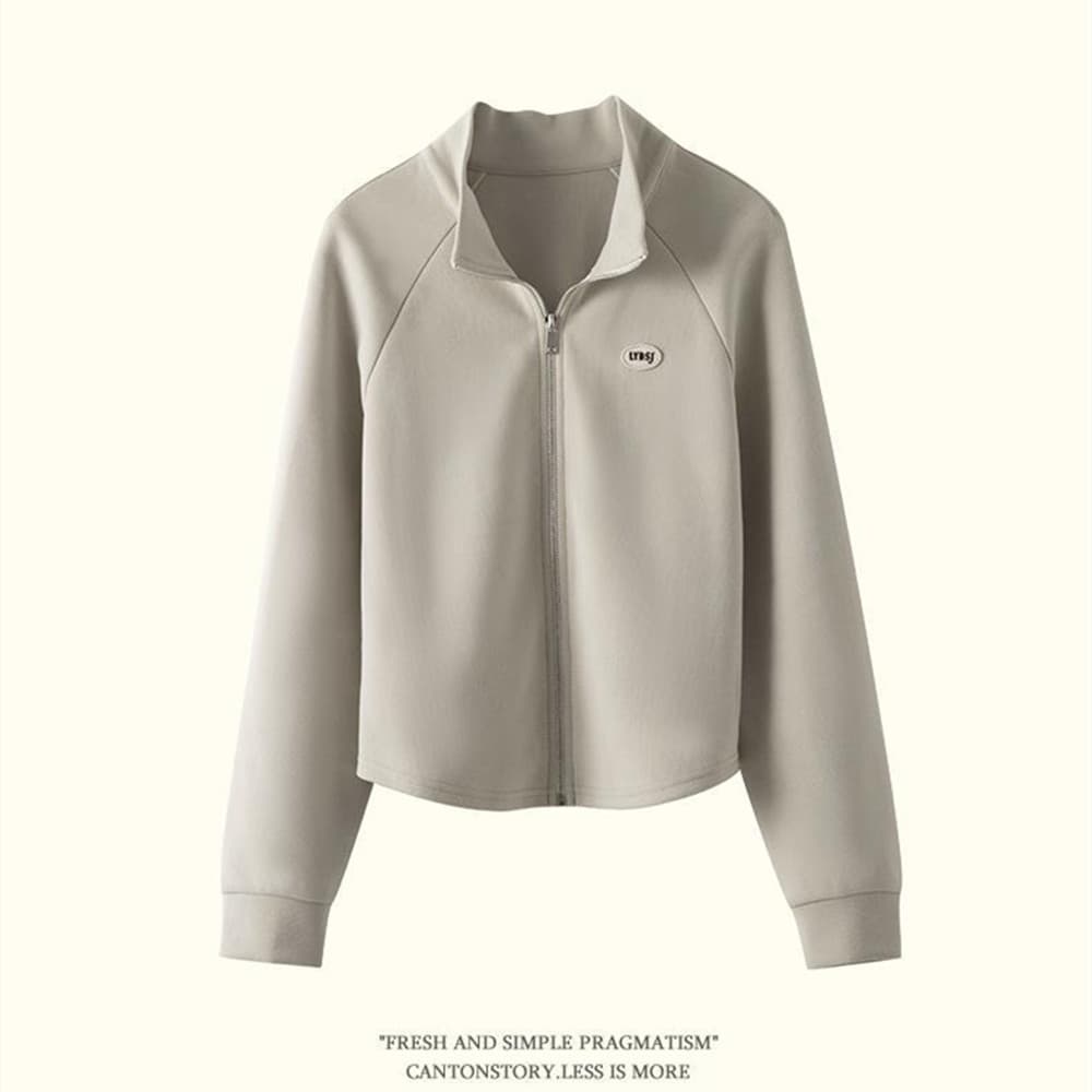 Cardigan deportivo mujer con cremallera y bordado
