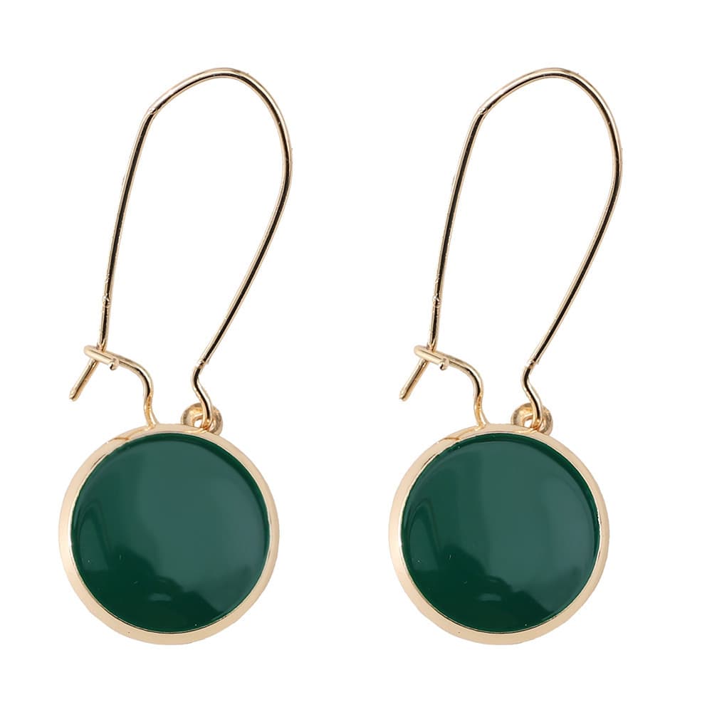 Aretes redondos vintage verde dorados