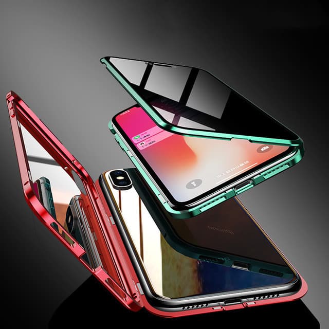 Funda protectora magnética anti espías con vidrio