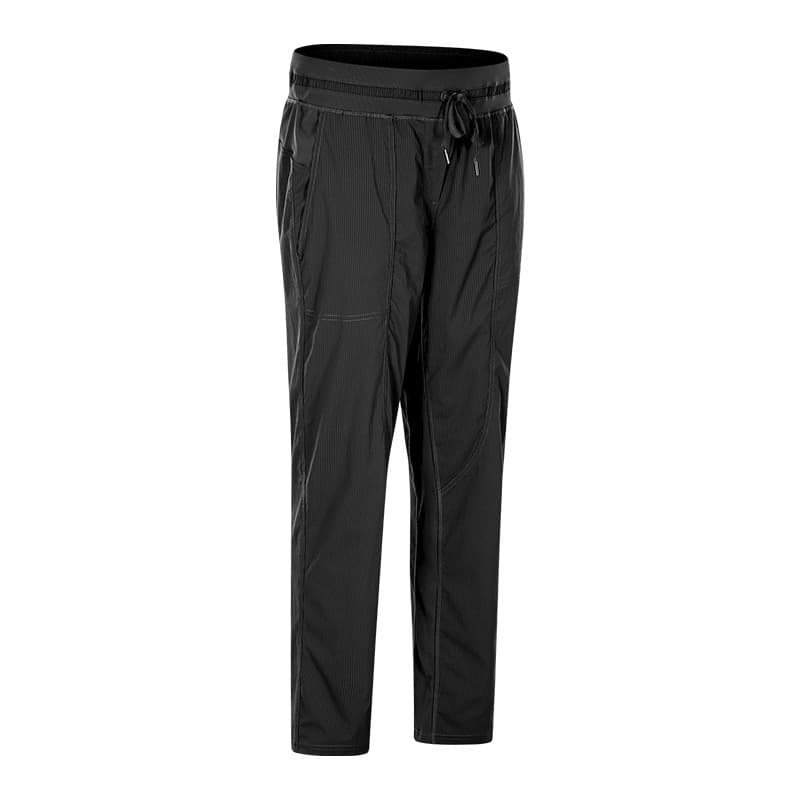 Pantalones yoga recto suelto con bolsillos para fitness