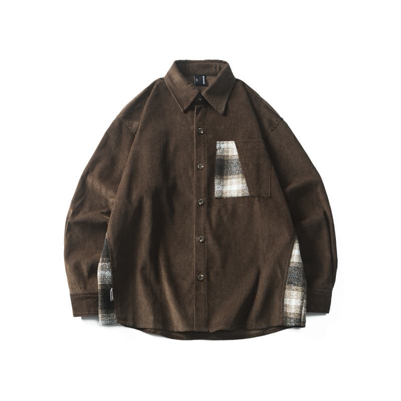 Camisa vintage de pana con detalles de costura