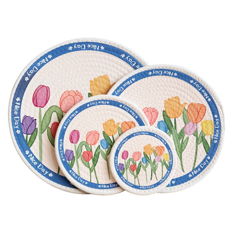 Posavasos redondo algodón estilo nórdico