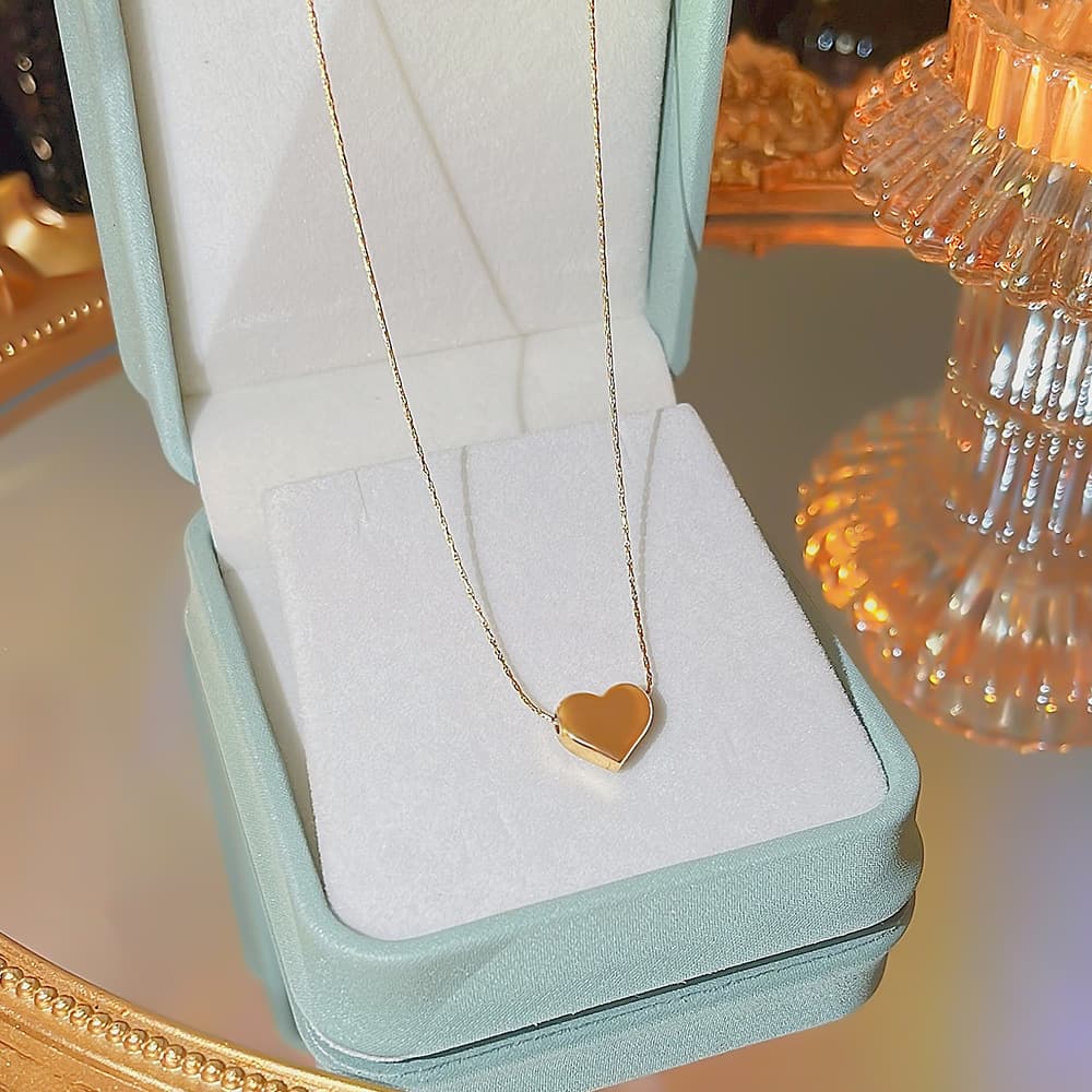 Cadena para suéter corazón acero titanio de lujo