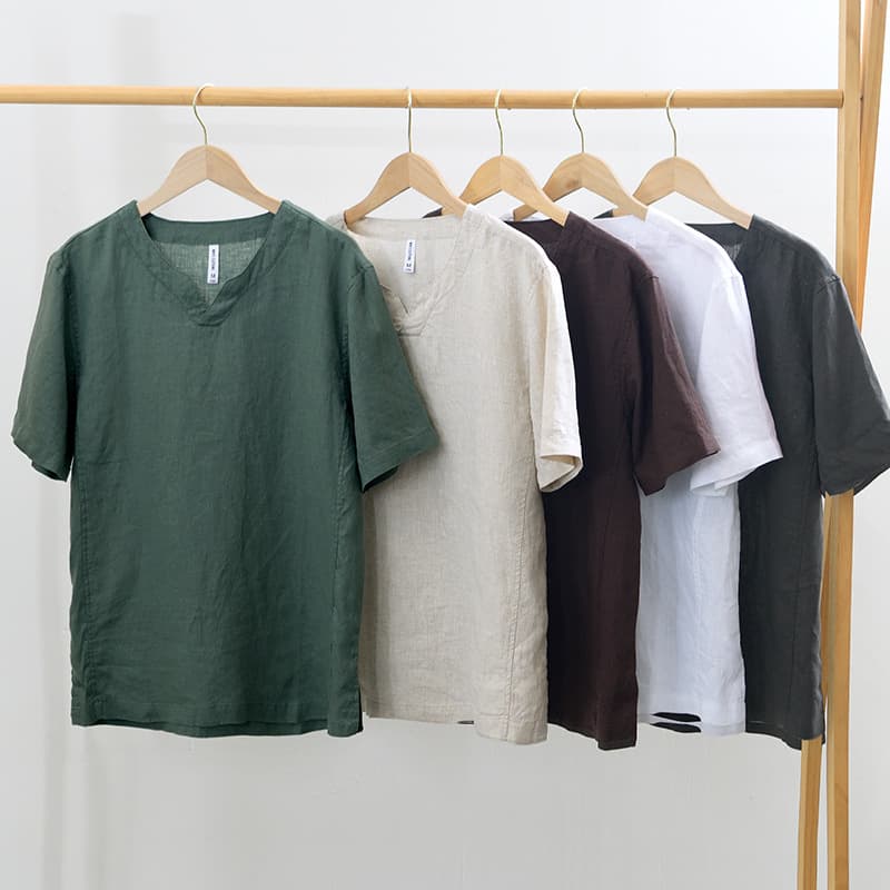 Camiseta casual simple de lino