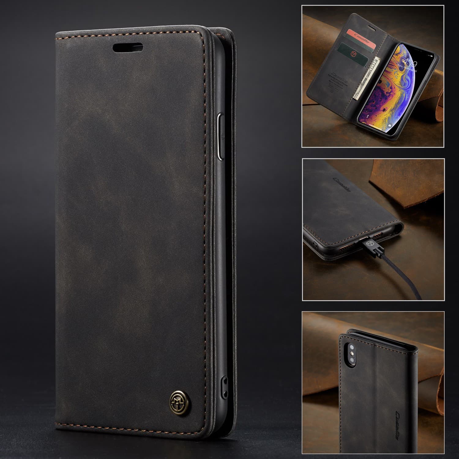 Funda tipo cartera con soporte magnético