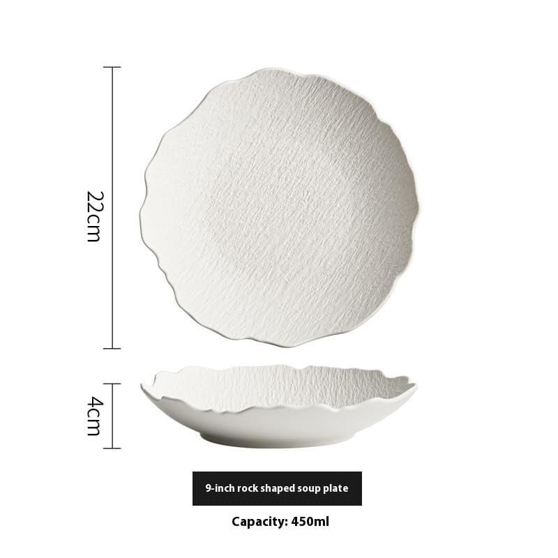 Platos de cerámica con patrón irregular de piedra