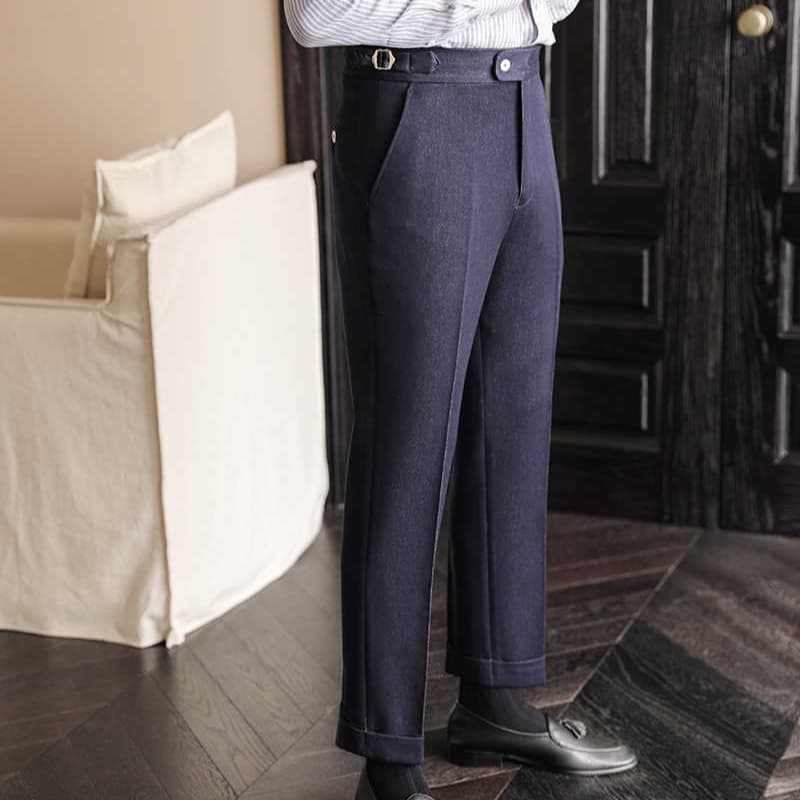 Pantalones de vestir elásticos sin planchado para hombre