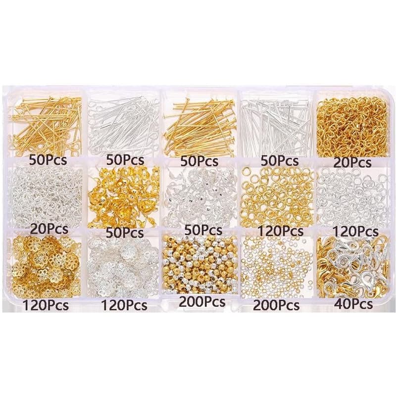 Kit DIY para aretes con caja de almacenamiento de 15 compartimentos