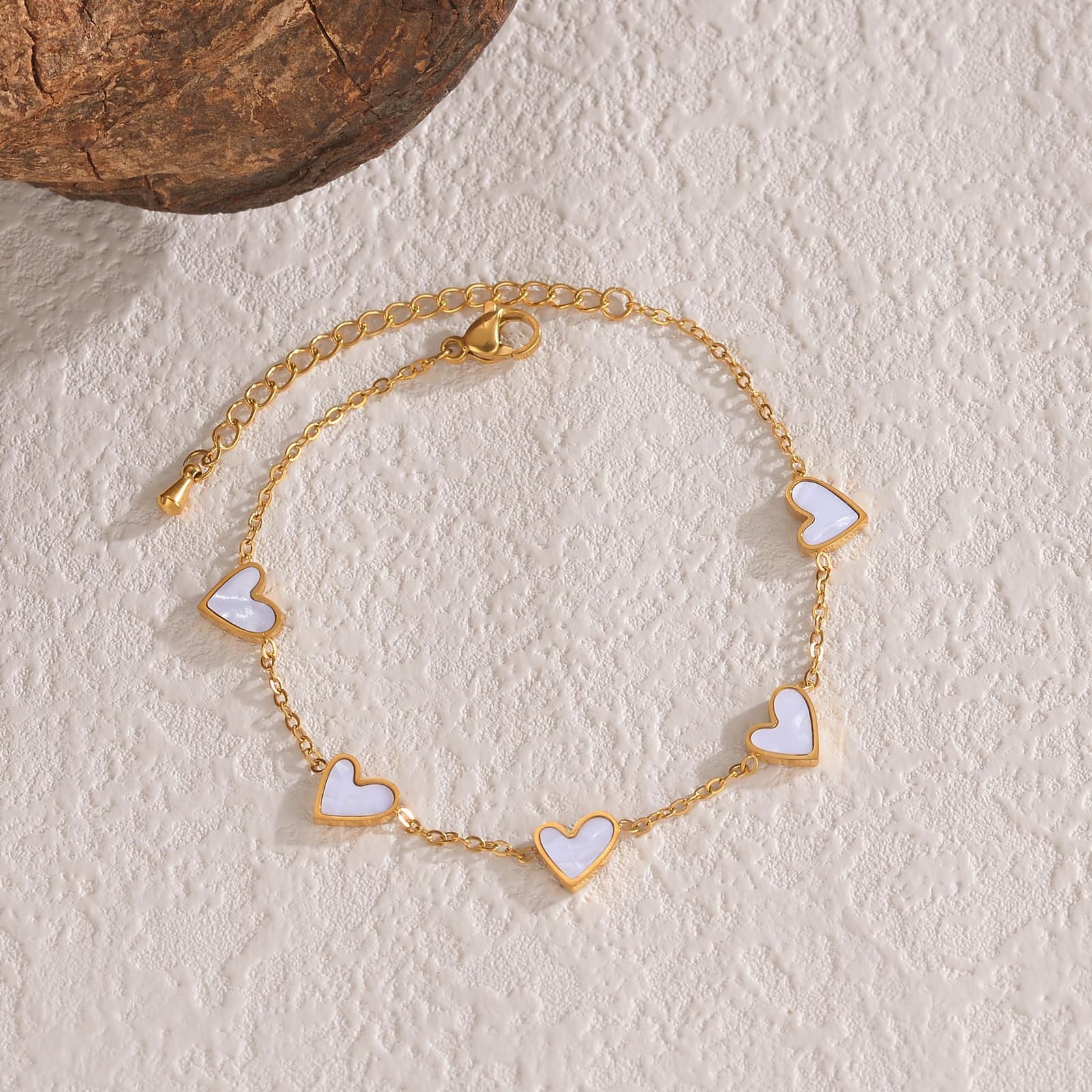 Pulsera de acero inoxidable con corazón gotante San Valentín