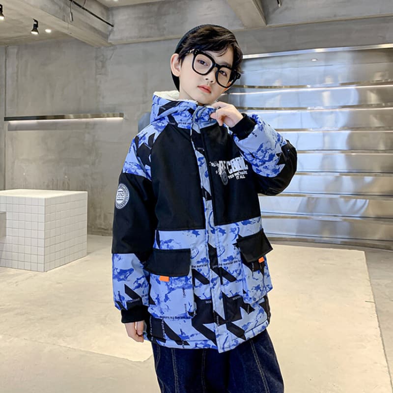 Parka camuflaje niño algodón terciopelo acolchado