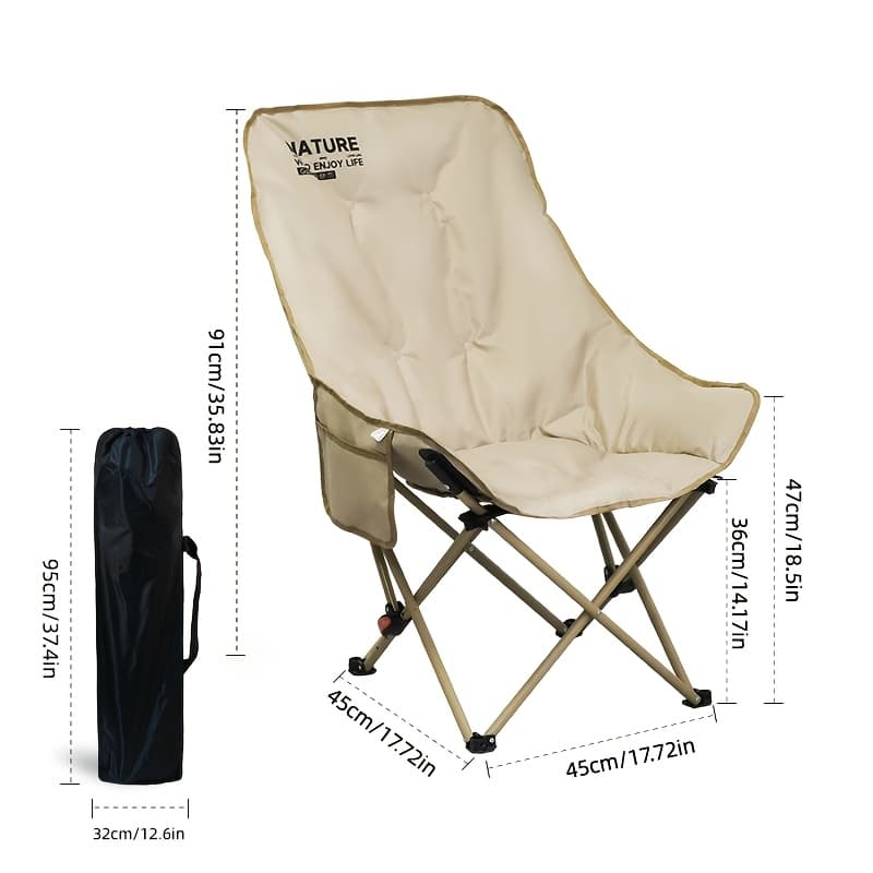 Silla Moon de alto respaldo para camping y pesca plegable